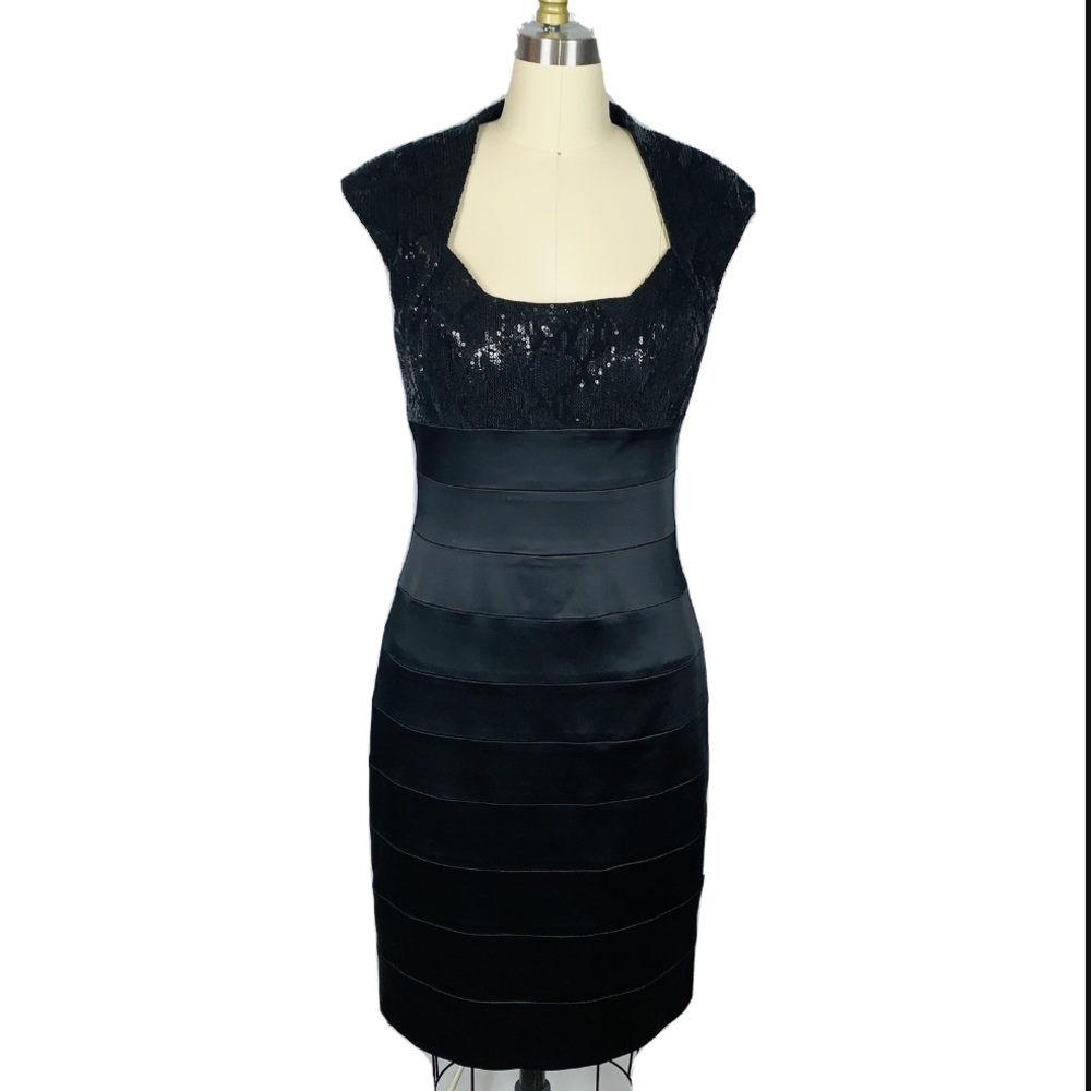 Jax Sequin Satin Cocktail Party Dress